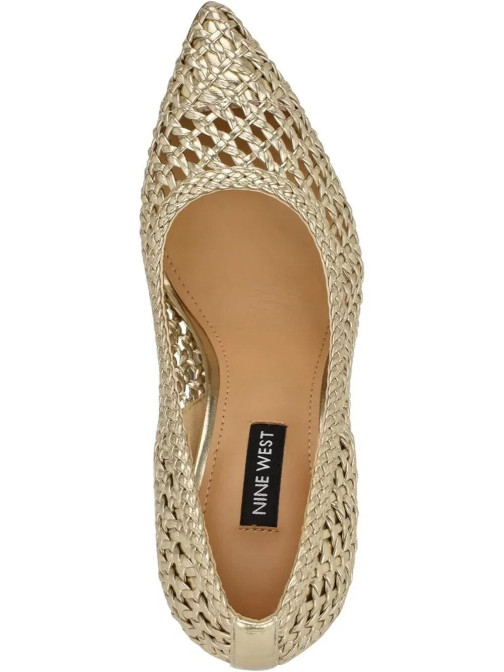 Women's Gold Pointed Toe Footbed Solid Tatiana Pump Casual Covered Heel Shoes